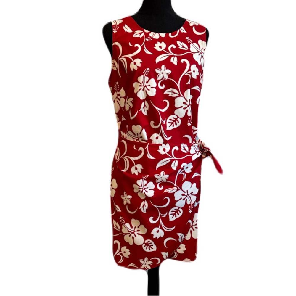 Chic Red Floral Sleeveless Dress